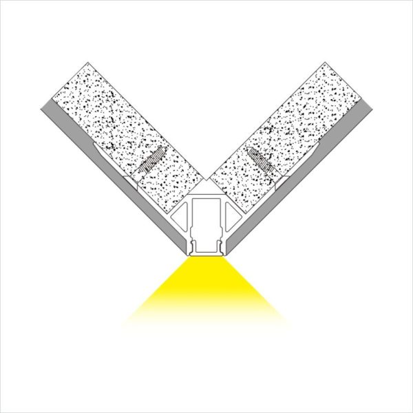 Perfil Led Alumínio No Frame Canto Embutir 2,2cm x 4,4cm